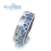 14 Karat White Gold Sapphire Ring- 6.8mm Wide